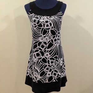 Black and White Floral Babydoll Dress